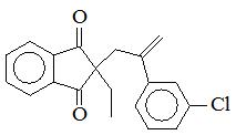2-[2-(3-氯苯基)丙-2-烯-1-基]-2-乙基茚滿-1,3-二酮；
2-[2-(3-Chlorophenyl)-2-propen-1-yl]-2-ethyl-1H-indene-1,3(2H)-dione；
CPED